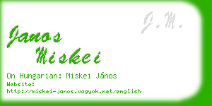 janos miskei business card